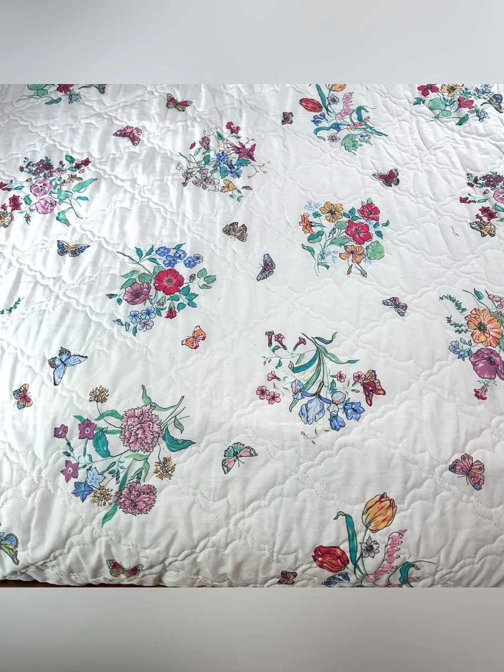 Cannon Royal Family ‘Botanic Garden’ Quilted Full Coverlet Bedspread Vintage